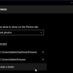 xóa thư mục hình ảnh từ ứng dụng Photos của Windows 10